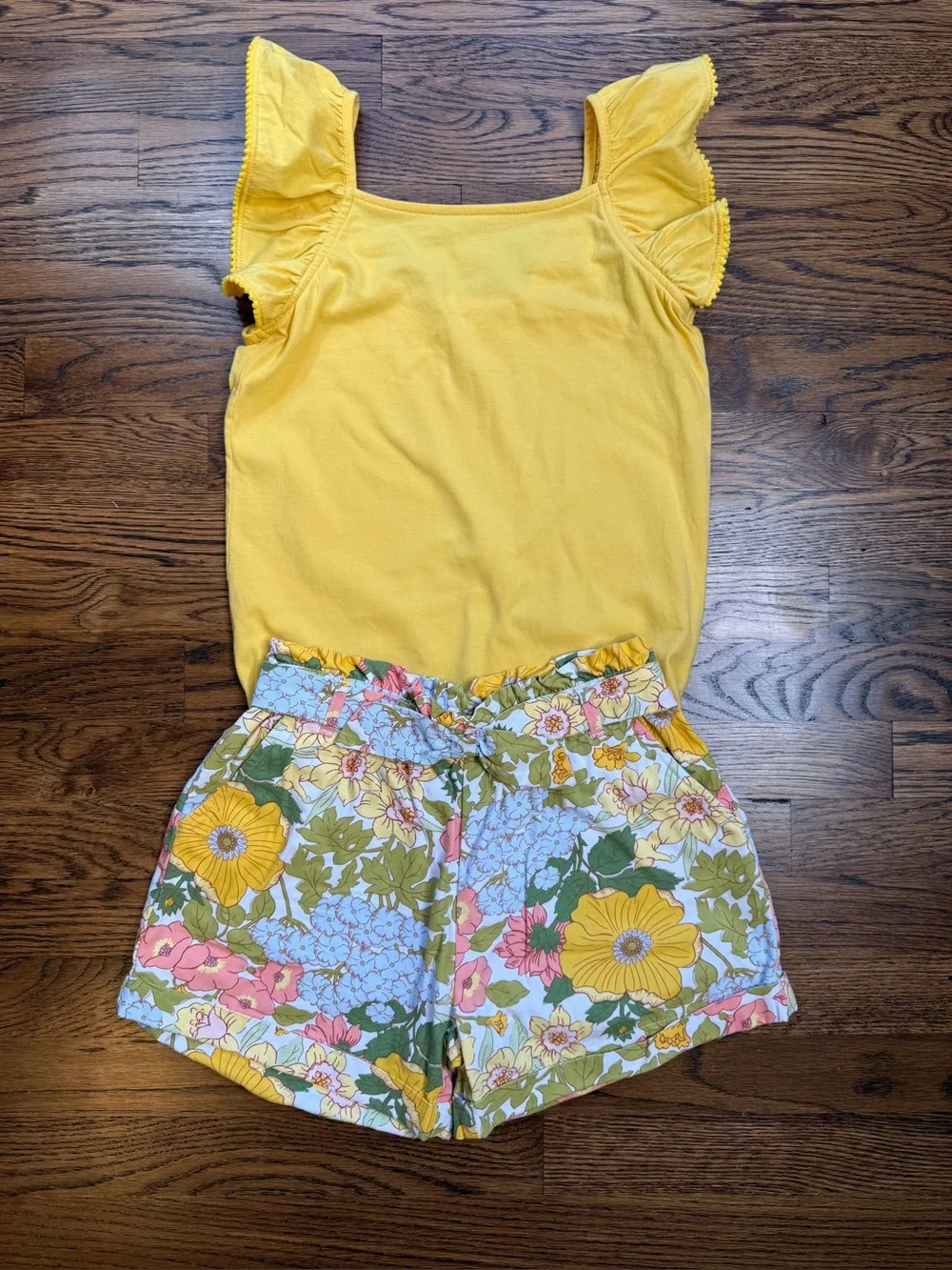 JANIE AND JACK Girls Mimosa Floral Resort  Collection Shorts & Flutter Top 8-10